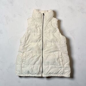 Old Navy White and Gray Puffer Vest